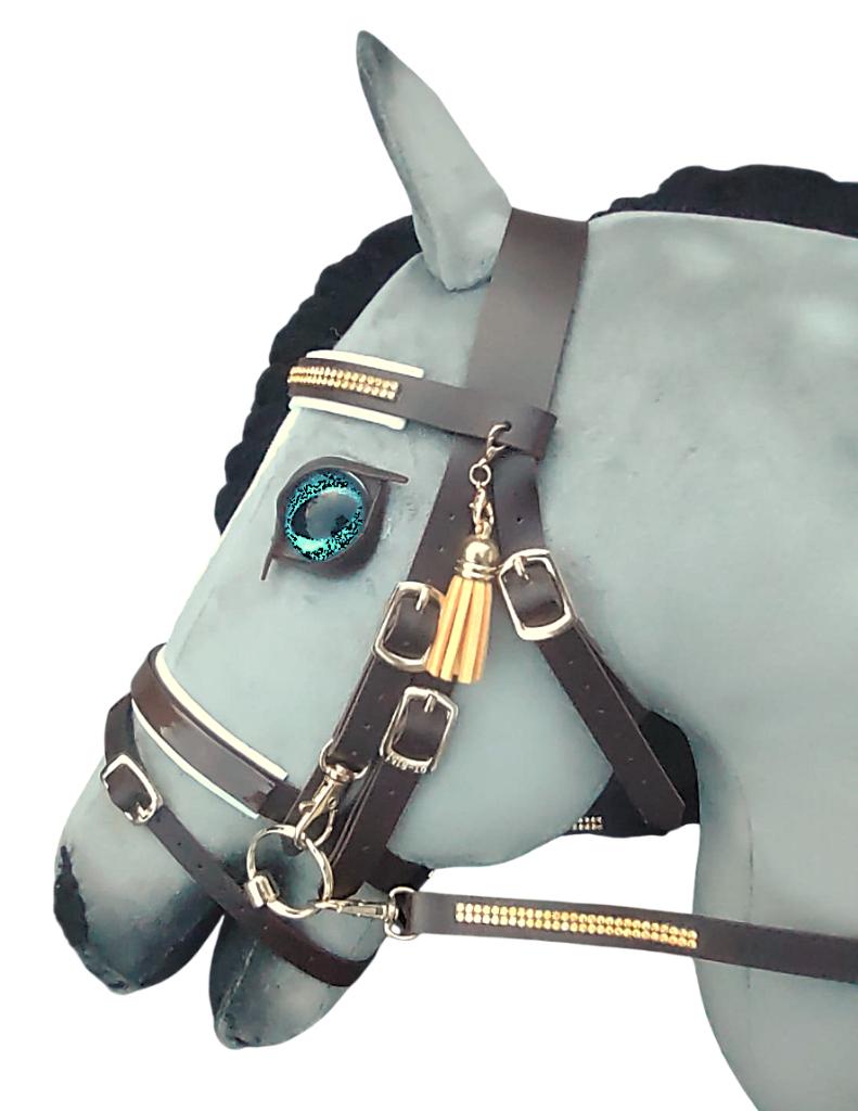 Hobbyhorse hoofdstel bruin met goud, Ophalen of Verzenden, Nieuw