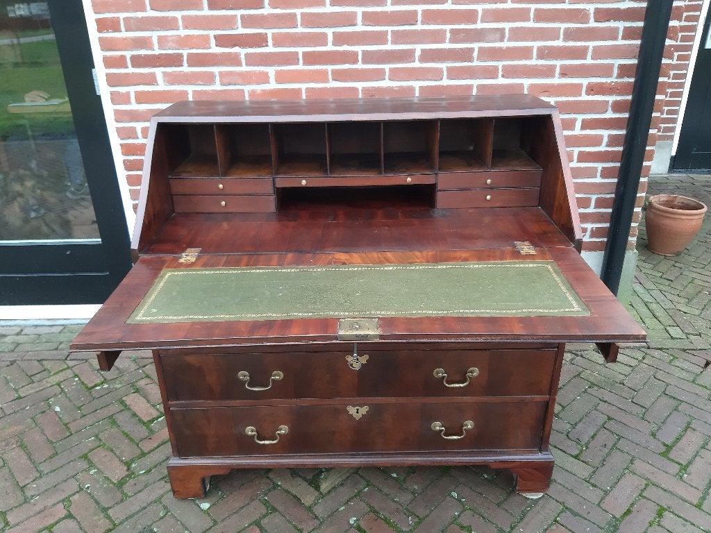 Prachtige Originele Engelse Schuine Klep Secretaire Buro, Antiek en Kunst, Antiek | Meubels | Kasten, Ophalen of Verzenden