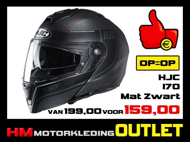 Motorhelm HJC I70 - Mat Zwart - L-60, HJC, Niet ingevuld, Kinderen, Integraalhelm