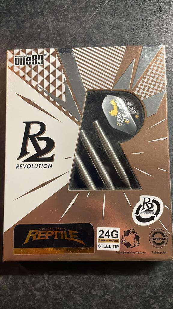 One80 R2 Interchange RE-Ptile 24G, Sport en Fitness, Darts, Ophalen of Verzenden, Zo goed als nieuw, Pijlen