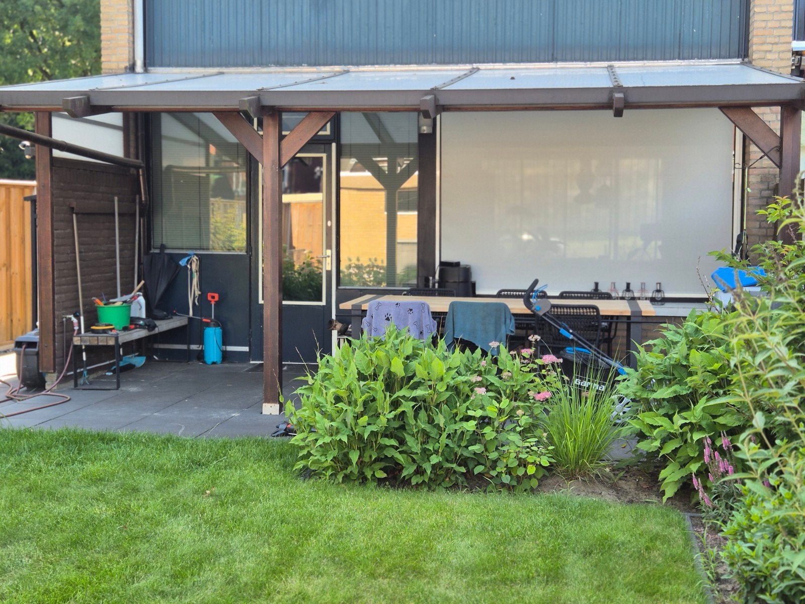 Houten Veranda met Polycarbonaat Dak, Ophalen, Gebruikt, Veranda