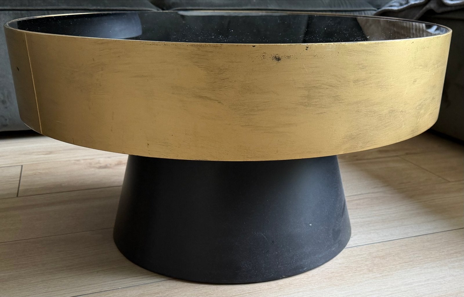 By-Boo Bunga Large Salontafel Zwart met Goud, Huis en Inrichting, Tafels | Salontafels, Ophalen, Gebruikt, 50 tot 100 cm, Rond