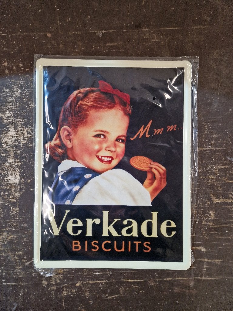 Blikken bord Verkade 30x40 cm, Ophalen of Verzenden, Nieuw, Reclamebord