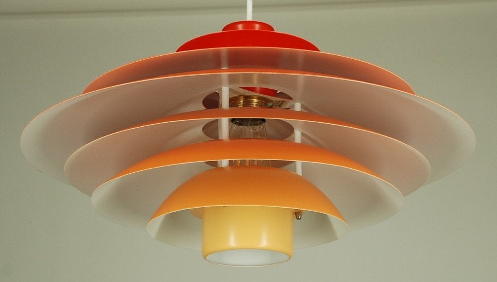 Vintage 1980's Deense hanglamp, Vintage MCM, Zo goed als nieuw, Vintage MCM, Ophalen of Verzenden