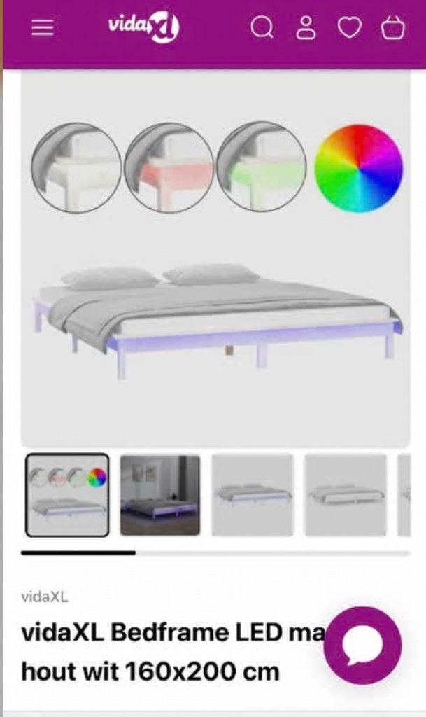 Bed frame, Ophalen, Wit, Tweepersoons, Zo goed als nieuw
