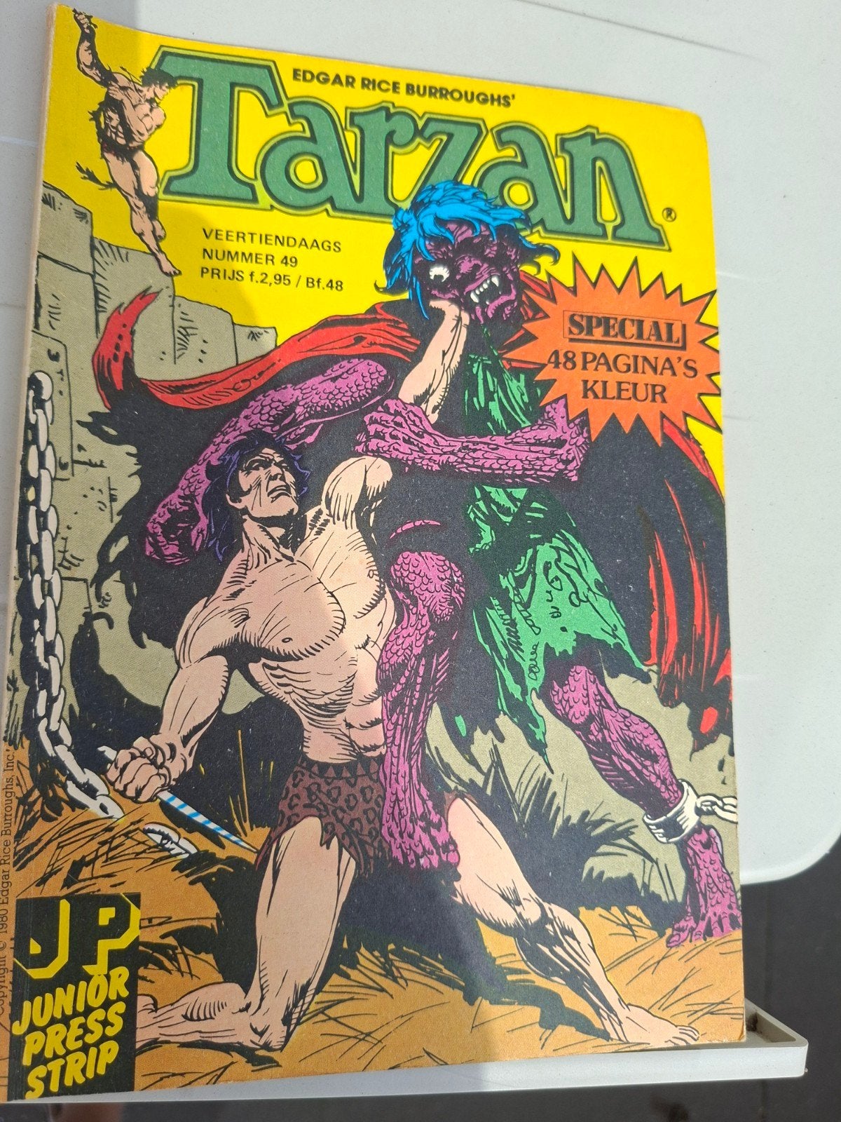 Tarzan Stripboek - Nummer 49 (Junior Press Strip), Eén stripboek, Ophalen of Verzenden, Gelezen, Edgar Rice Burroughs