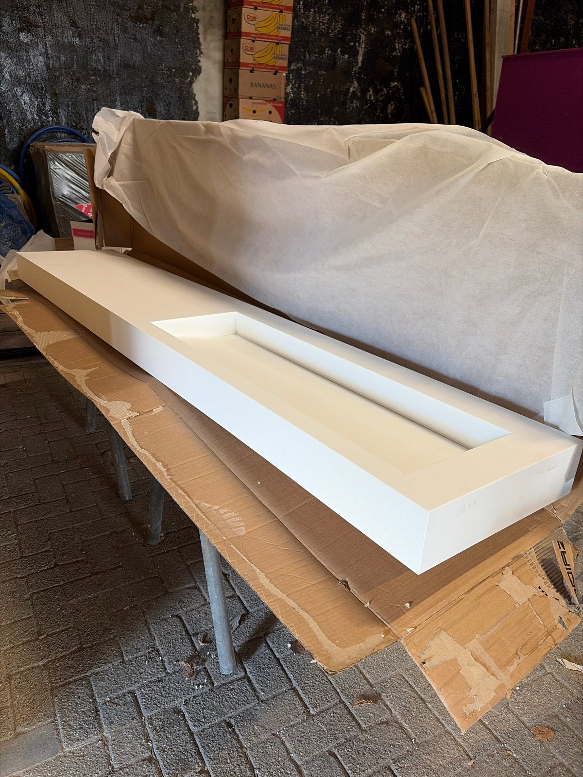Nieuw vrijhangend wasmeubel, 250 cm, solid surface, Ophalen, 100 tot 150 cm, Nieuw, Minder dan 25 cm