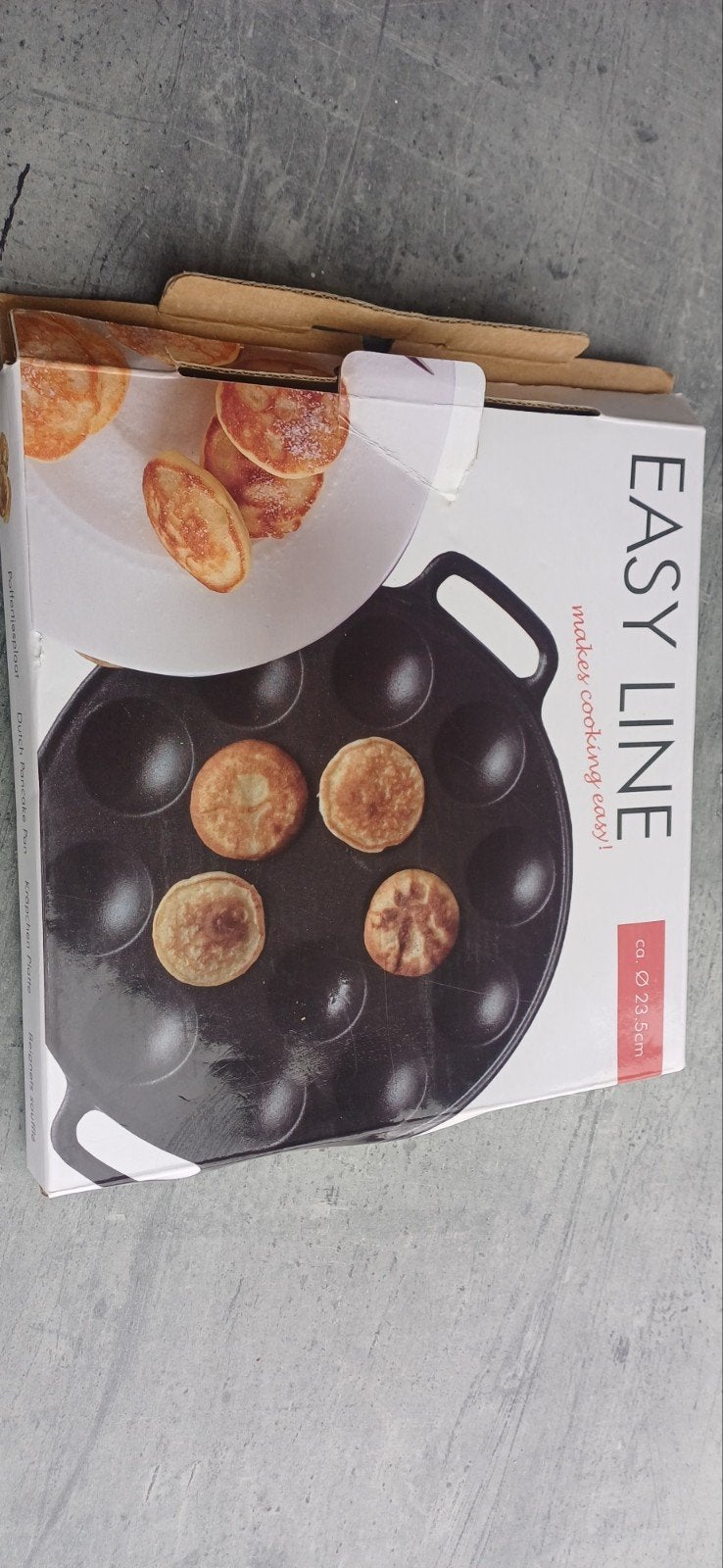 Easy Line Poffertjespan - Gietijzeren Pannenkoekenpan, Overige typen, Nieuw, Ophalen of Verzenden, Zwart