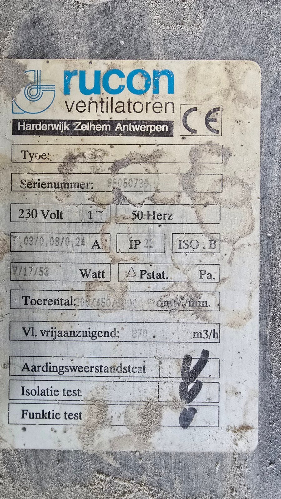 Rucon Ventilator/Afzuiger met buizen, Ophalen, Gebruikt, Afzuiger