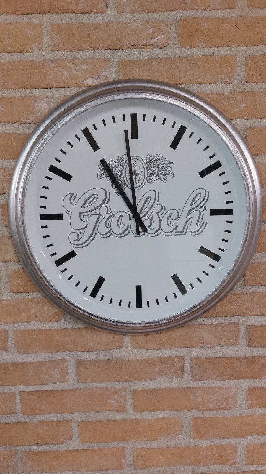 Grolsch wandklok. Groot., Verzenden, Reclamebord, Plaat of Schild, Grolsch