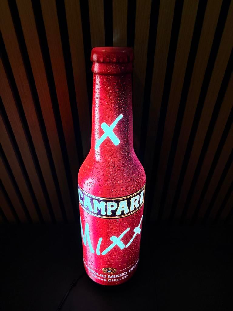 Campari Mixx Lichtbak Fles - Reclamebord 60x15 cm, Verzenden, Gebruikt, Lichtbak of (neon) lamp