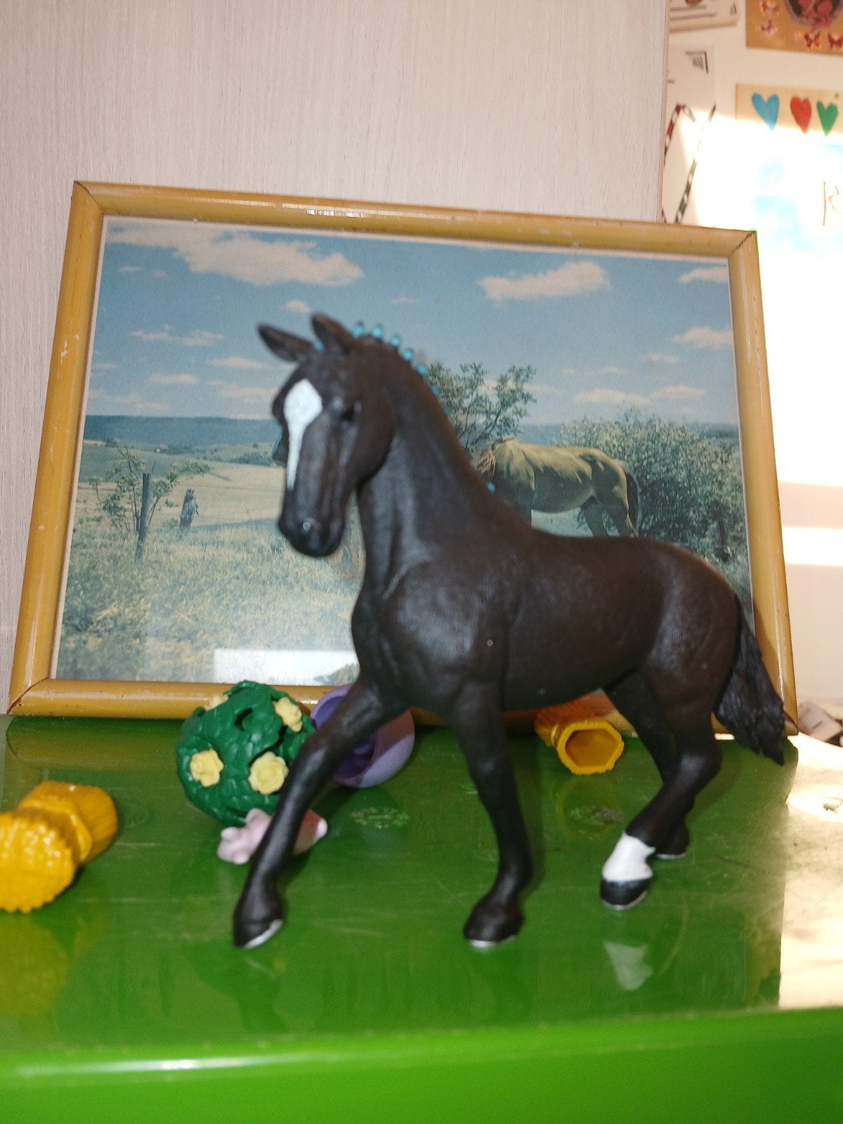 Schleich paard - Zwart met witte bles en sokken, Ophalen, Zo goed als nieuw, Jongen of Meisje