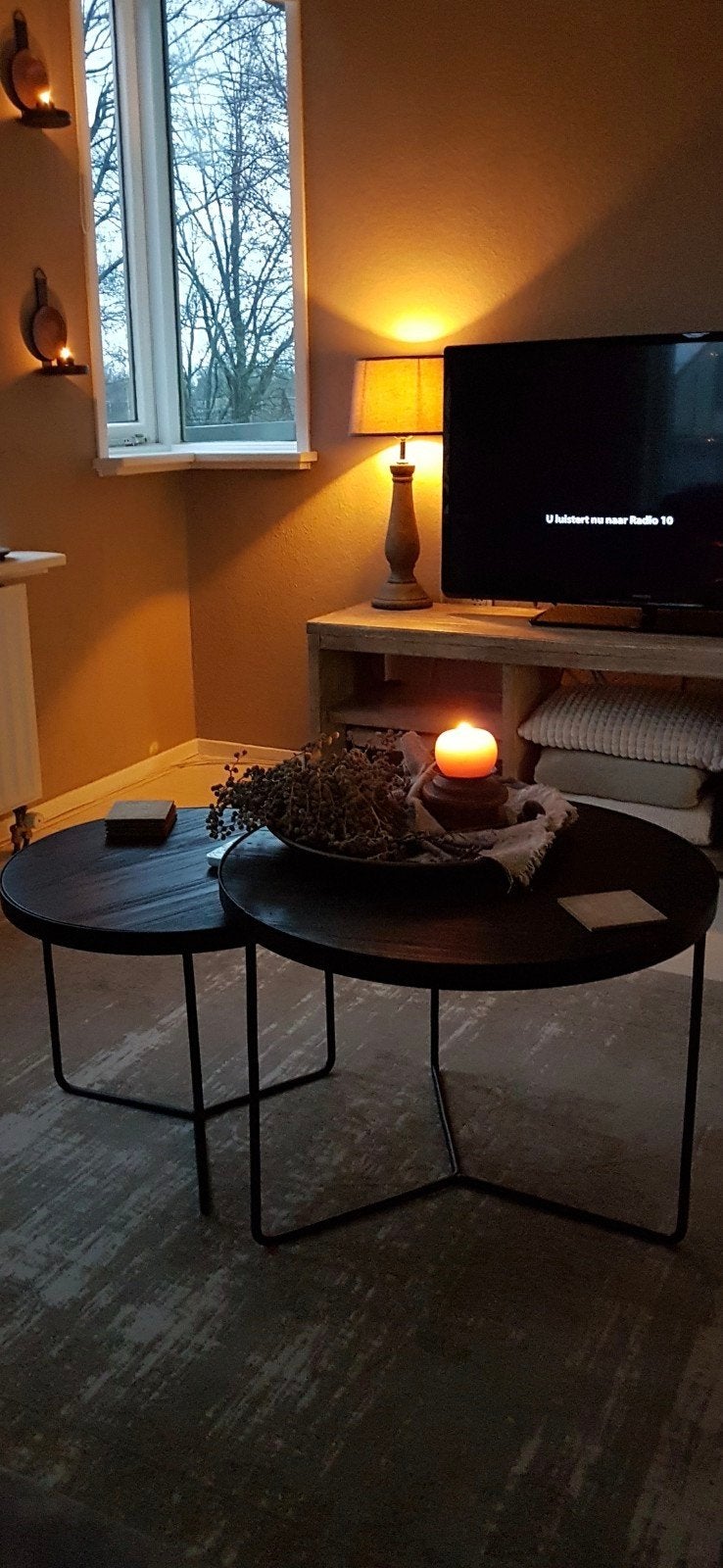 Bijzettafel Kwantum zwart, Minder dan 55 cm, Gebruikt, Rond, Ophalen