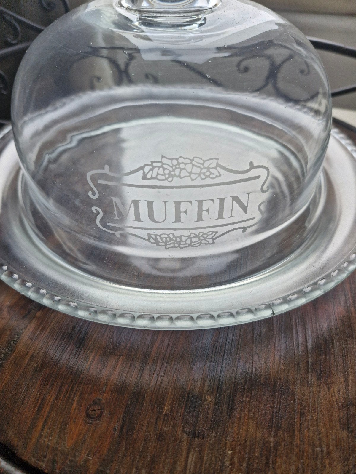 Glazen Muffin Stolp met Schaal - Zo goed als nieuw, Ophalen, Zo goed als nieuw