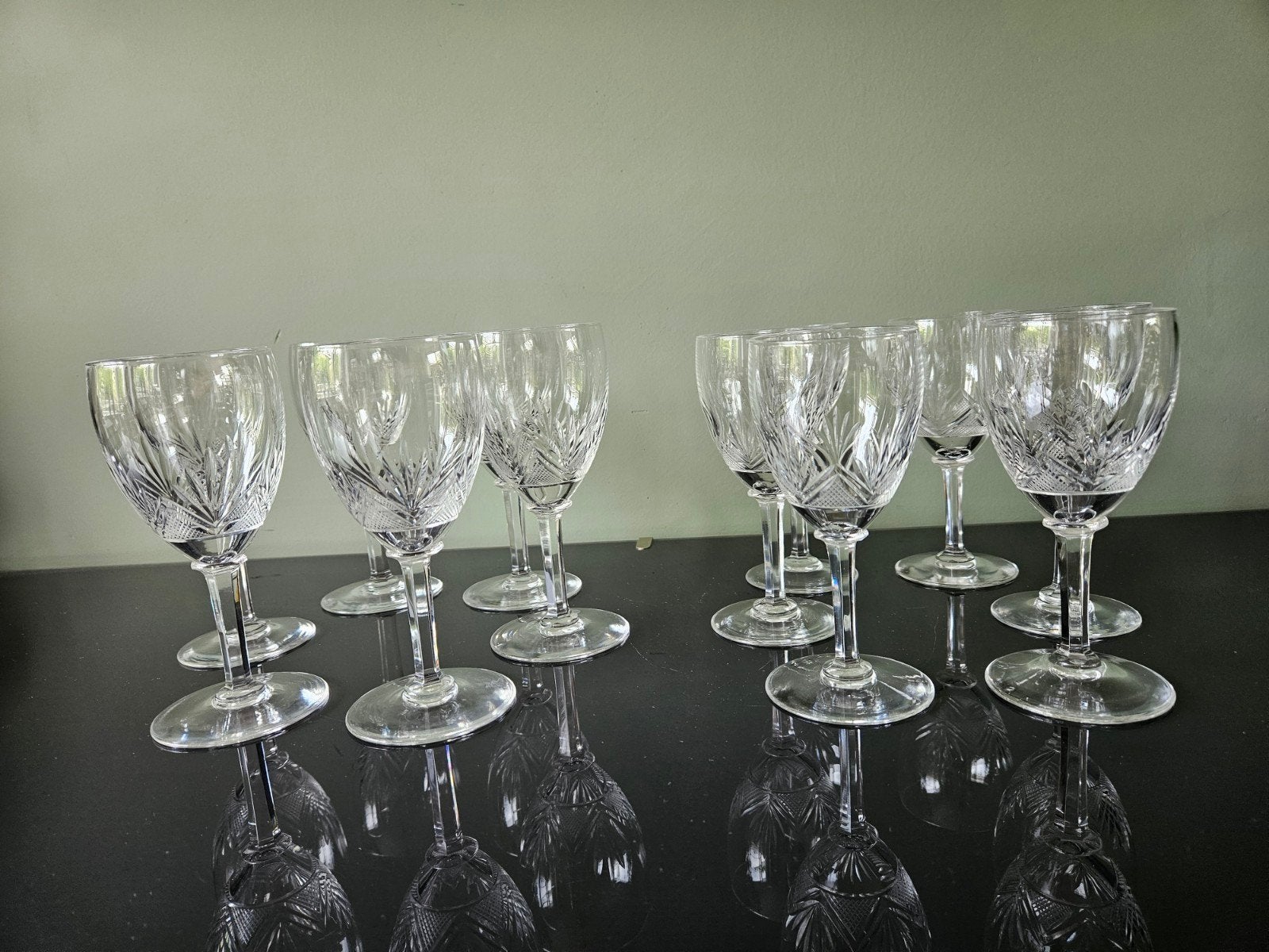 Set van 12 kristallen wijnglazen & port/sherry/likeur glazen, Verzamelen, Glas en Borrelglaasjes, Ophalen of Verzenden, Zo goed als nieuw