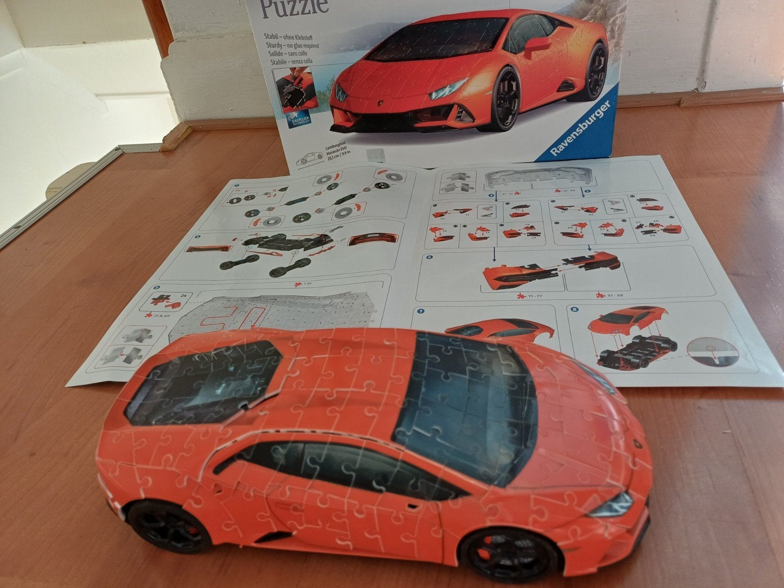3D Puzzel Lamborghini Huracán - Compleet en 25,1 cm, Ophalen, Meer dan 50 stukjes, Zo goed als nieuw, 6 jaar of ouder