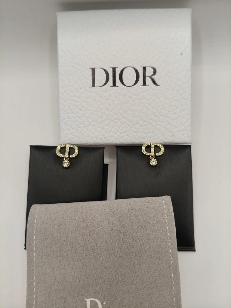 Dior Oorbellen Goudkleurig met Kristallen, Met kristal, Overige materialen, Nieuw, Ophalen of Verzenden