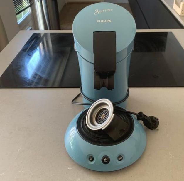 Senseo apparaat licht blauw / koffiezetapparaat voor pads, Witgoed en Apparatuur, Koffiemachine, Ophalen of Verzenden, Zo goed als nieuw