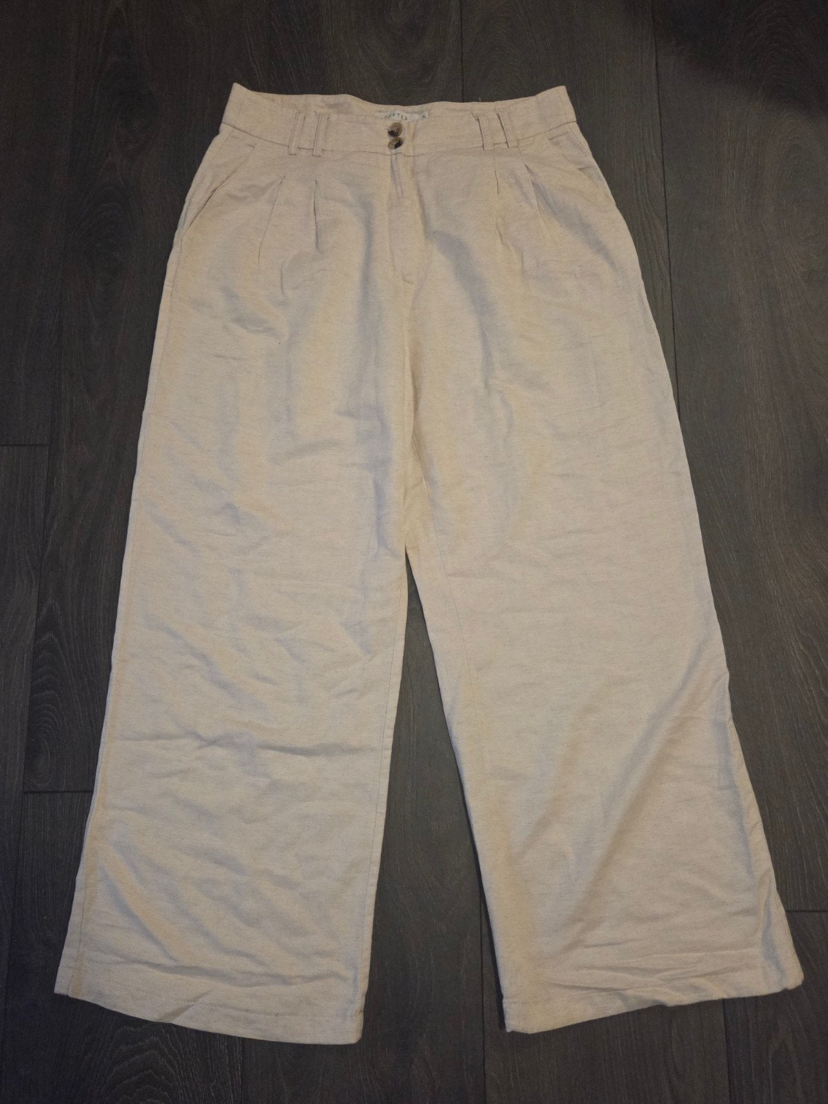 Costes - linnen pantalon, Beige, Maat 46/48 (XL) of groter, Ophalen of Verzenden, Zo goed als nieuw