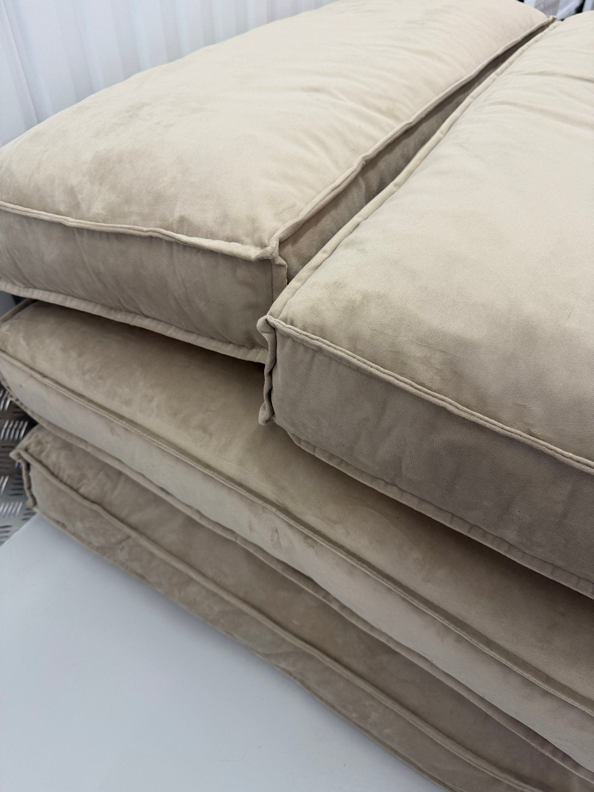 2x set Palletkussens Kwantum - Velvet stof - Beige, Ophalen, Gebruikt