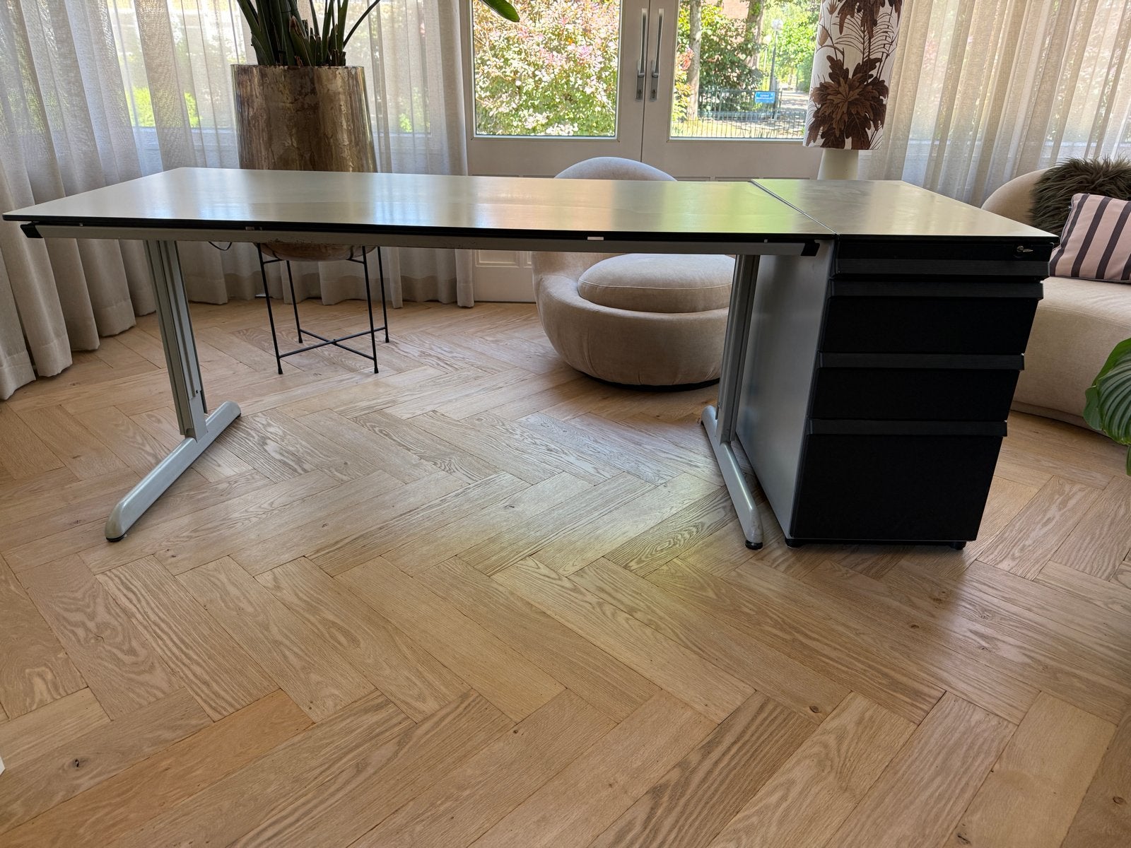 Ahrend bureau met ladeblok - 160x80 cm, Ophalen of Verzenden, Met lades, Gebruikt, Ahrend