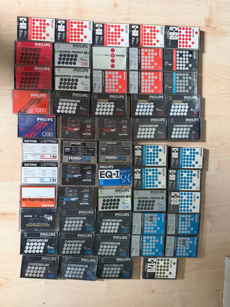 Grote partij Philips cassettebandjes (C60, C90, C120), Gebruikt, Overige genres, Ophalen of Verzenden, Origineel