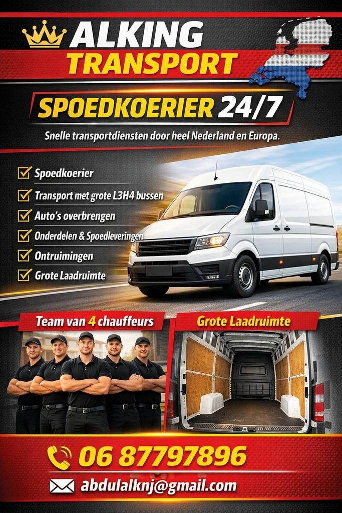 TA-Logistics – Spoedkoerier Nederland & Europa

Dag / Avo, Eén persoon