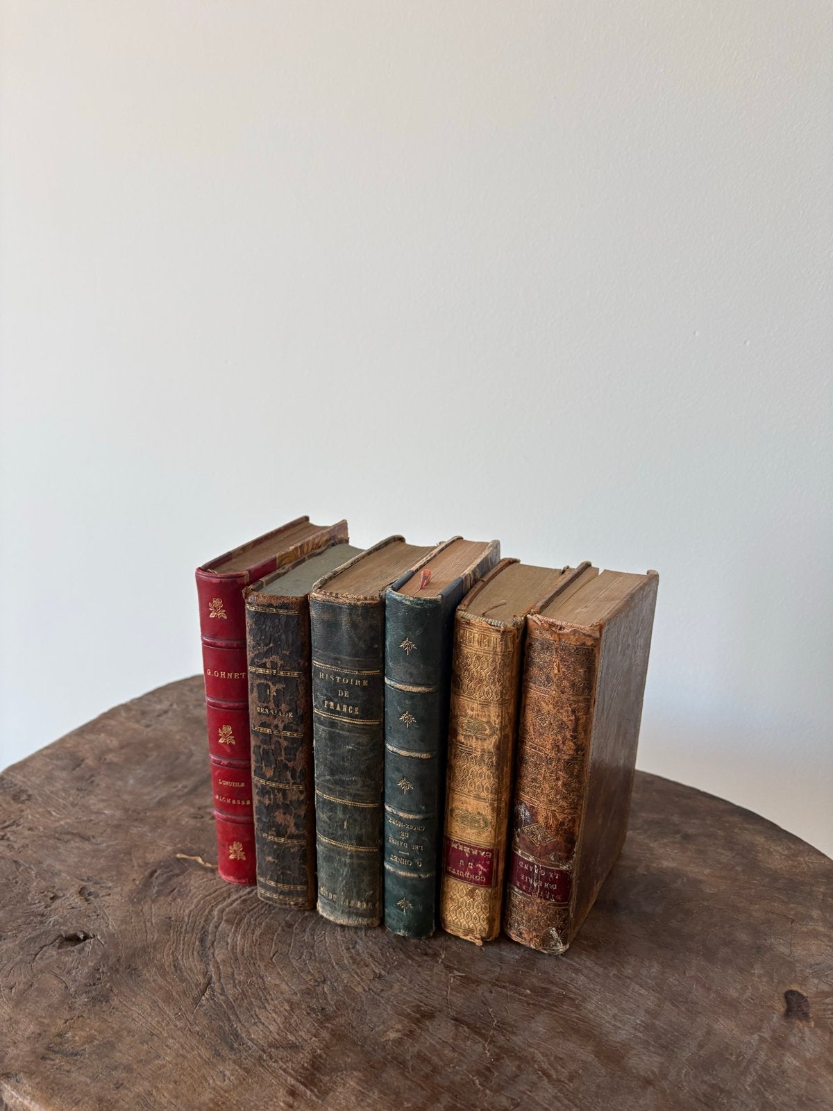 Set van 6 antieke Franse boeken, decoratieve boeken, Antiek en Kunst, Ophalen of Verzenden