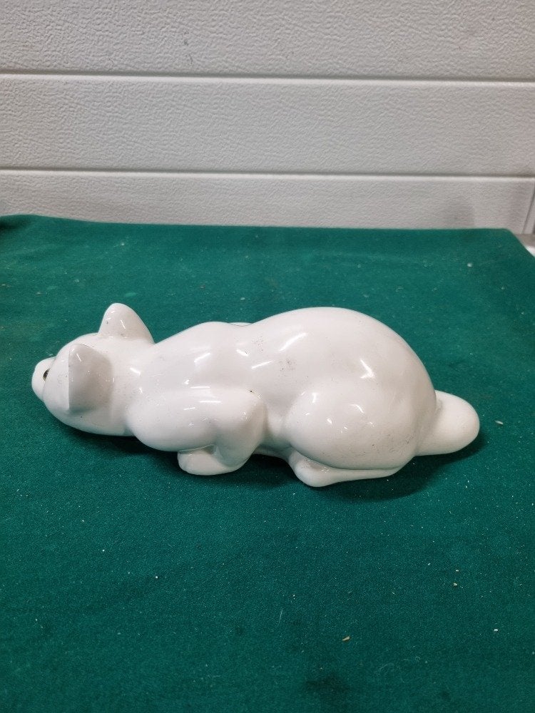 beeld poes aardewerk wit, Ophalen of Verzenden