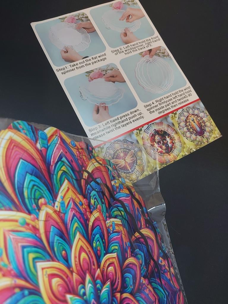 New 3D Colorful Mandala Wind Spinner - Hanging Garden Decora, Verzenden