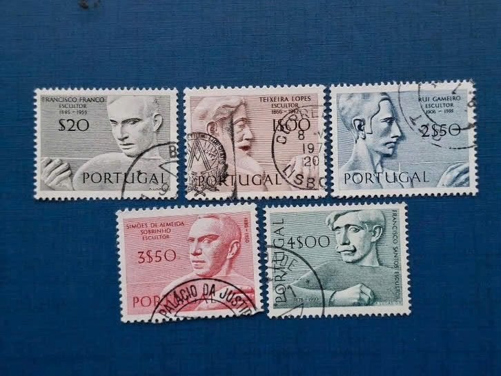 Postzegel Portugal 1971 5 zegels Zandsculpturen 03-06, Ophalen of Verzenden, Portugal, Gestempeld