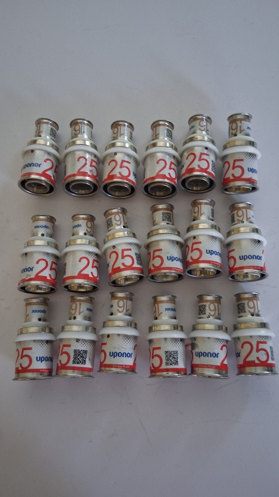 18 x Uponor S-Press PLUS perskoppeling verloop 25mm - 16 mm, Ophalen of Verzenden, Nieuw, Koper, Overige typen
