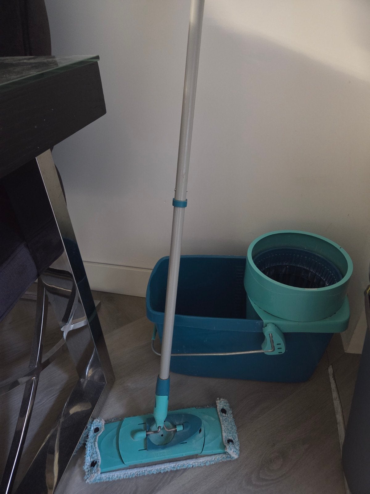 Leifheit dweil met emmer en pers - nog in goede staat!, Ophalen, Mop of Dweil