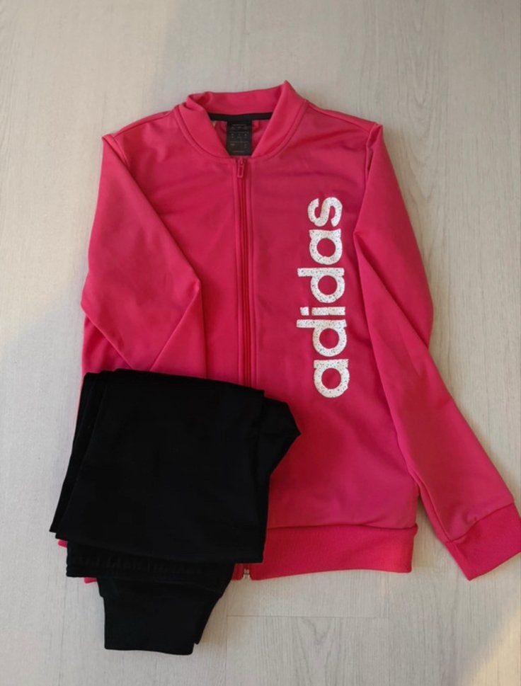 Adidas Kinder Trainingspak Roze - Maat 13/14Y, Ophalen of Verzenden, Zo goed als nieuw, Jongen of Meisje