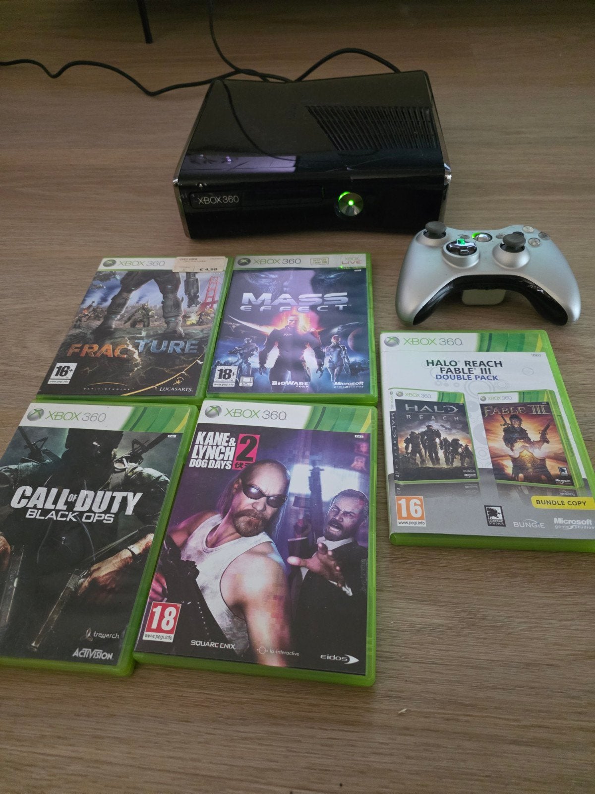 Xbox 360 met 6 spellen en controller, Avontuur en Actie, Online, Gebruikt, 1 speler