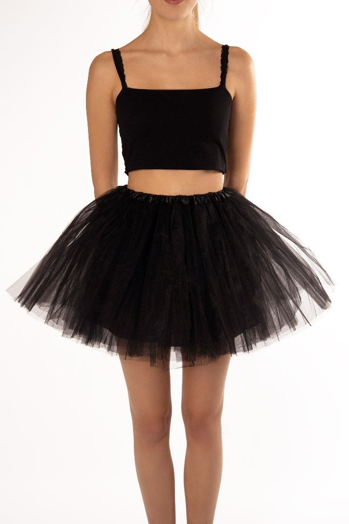 Zwarte Tutu L-XL-XXL Tulerok tule rok rokje zwart halloween, Carnaval, Maat 46/48 (XL) of groter, Nieuw, Ophalen of Verzenden