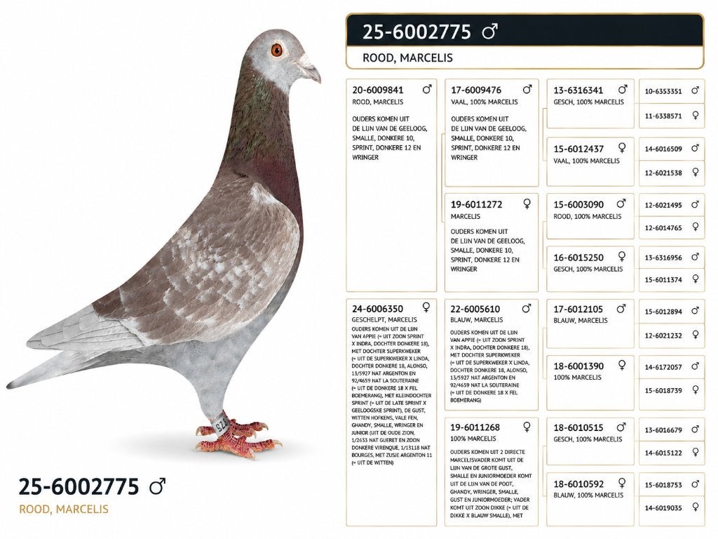 Doffer - Marcelis B 25 6002775, Mannelijk, Postduif