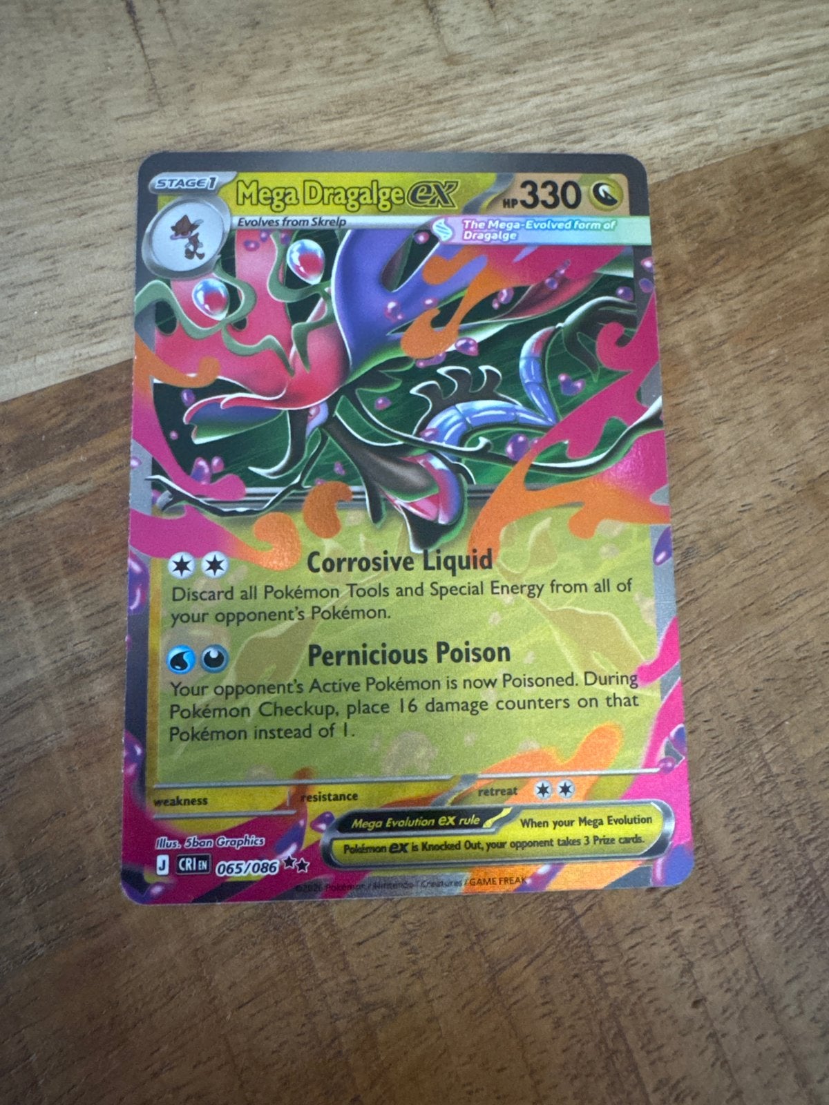 Mega Dragalge EX Pokémon Kaart 065/086, Ophalen of Verzenden, Zo goed als nieuw, Losse kaart, Foil