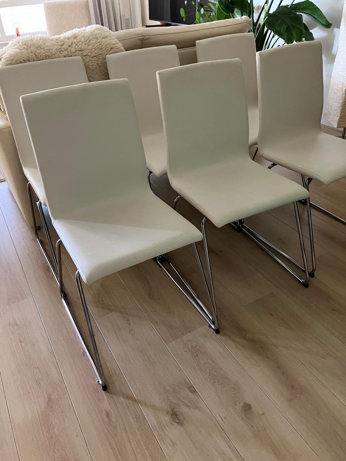 6 Ikea volfgang eetkamerstoelen, Huis en Inrichting, Ophalen of Verzenden, Zo goed als nieuw, Wit, Vijf, Zes of meer stoelen