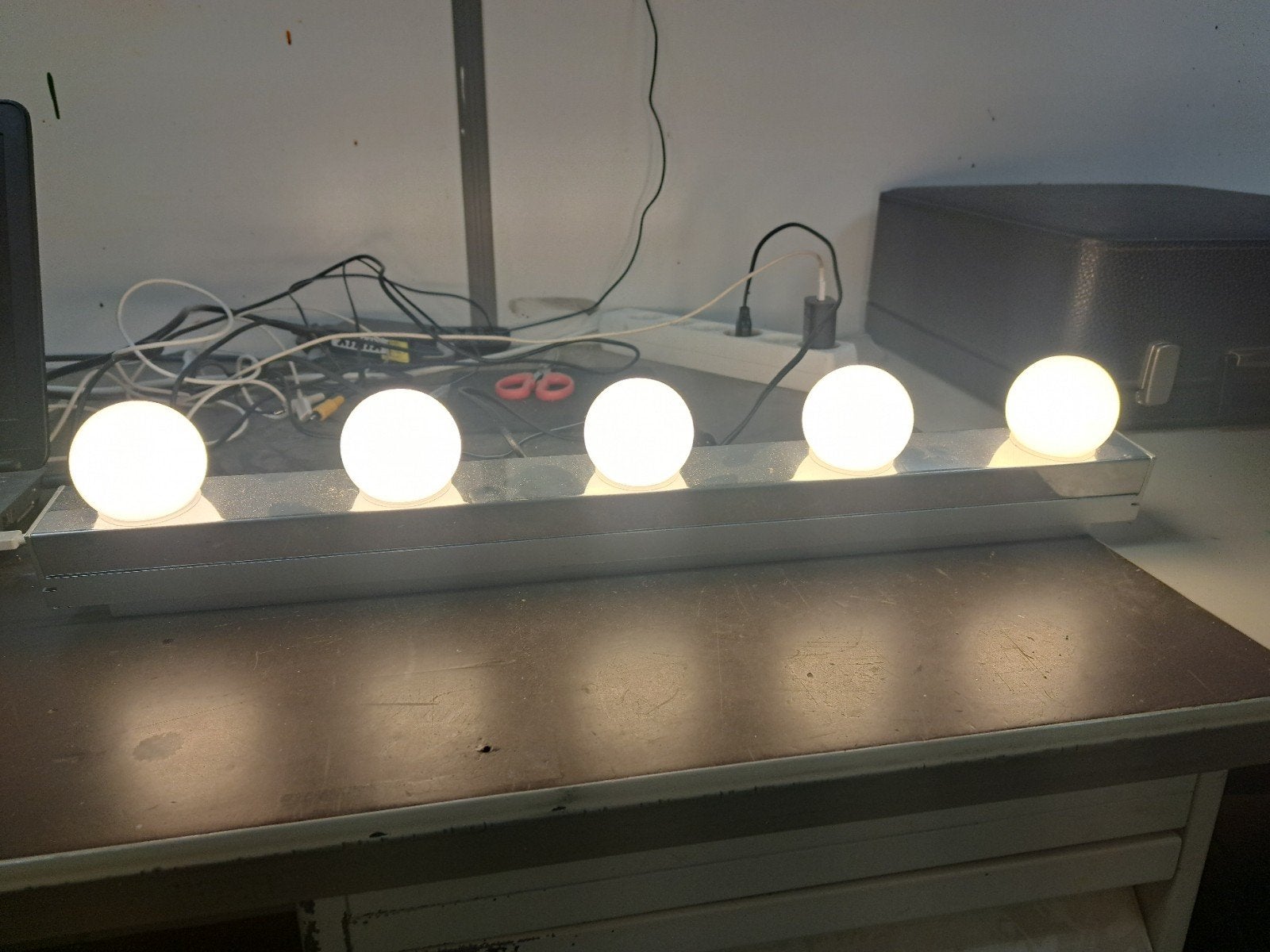 Sfeervolle lamp met 5 bollen, Ophalen, Gebruikt, Metaal, Wit