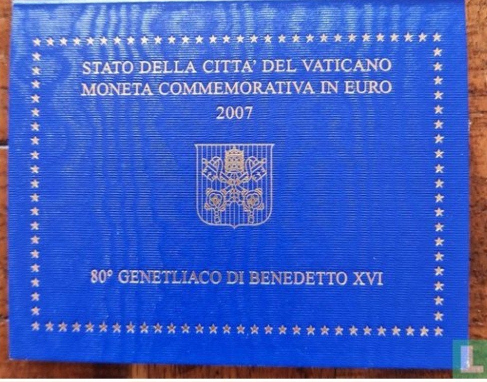 vaticaan €2,- 2007 in folder, Ophalen of Verzenden, Euro's, Losse munt