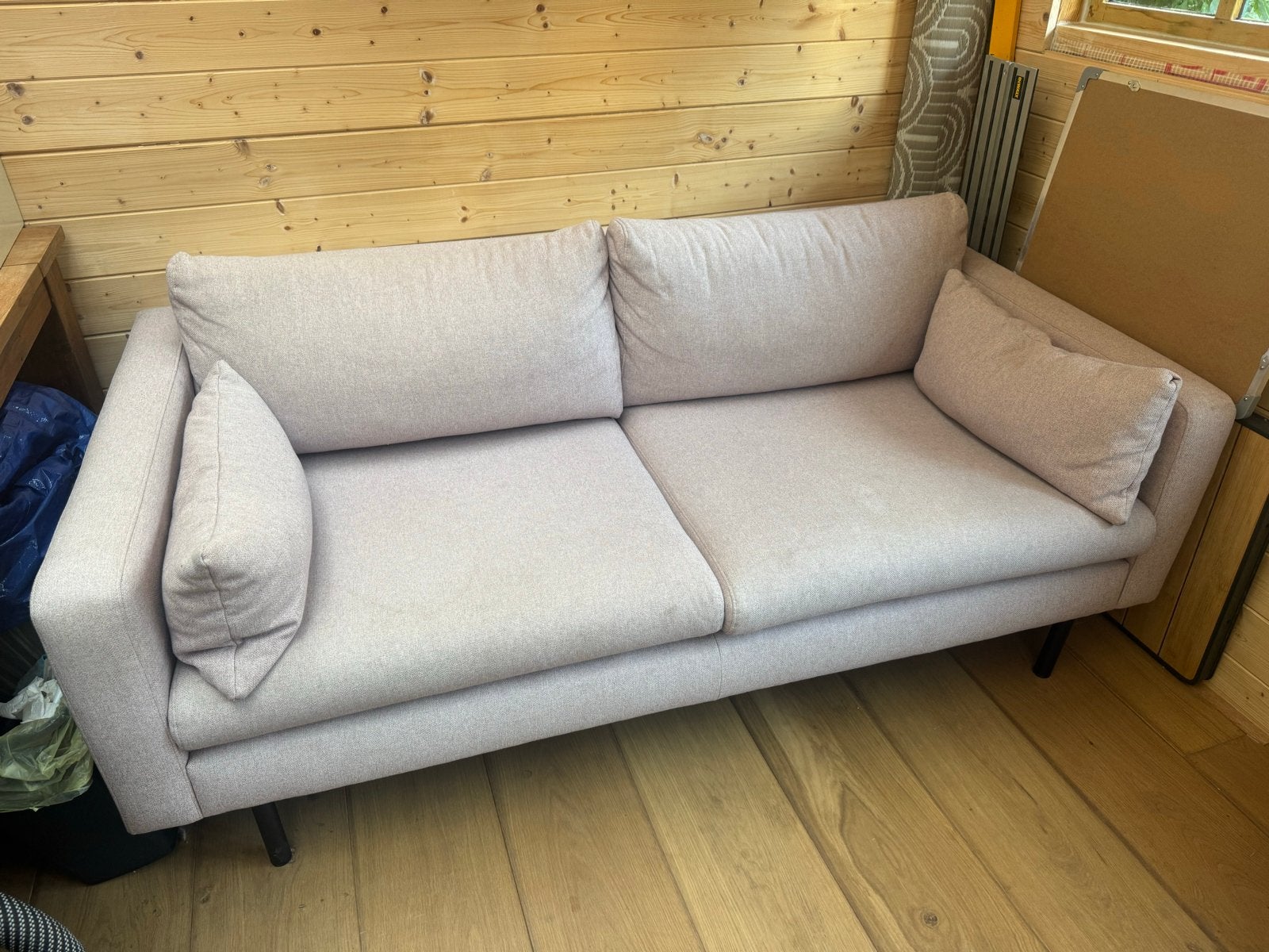 Wehkamp Nous tweezits bank - 170 cm breed roze beige grijs, Huis en Inrichting, Gebruikt, 150 tot 200 cm, Tweepersoons, 75 tot 100 cm