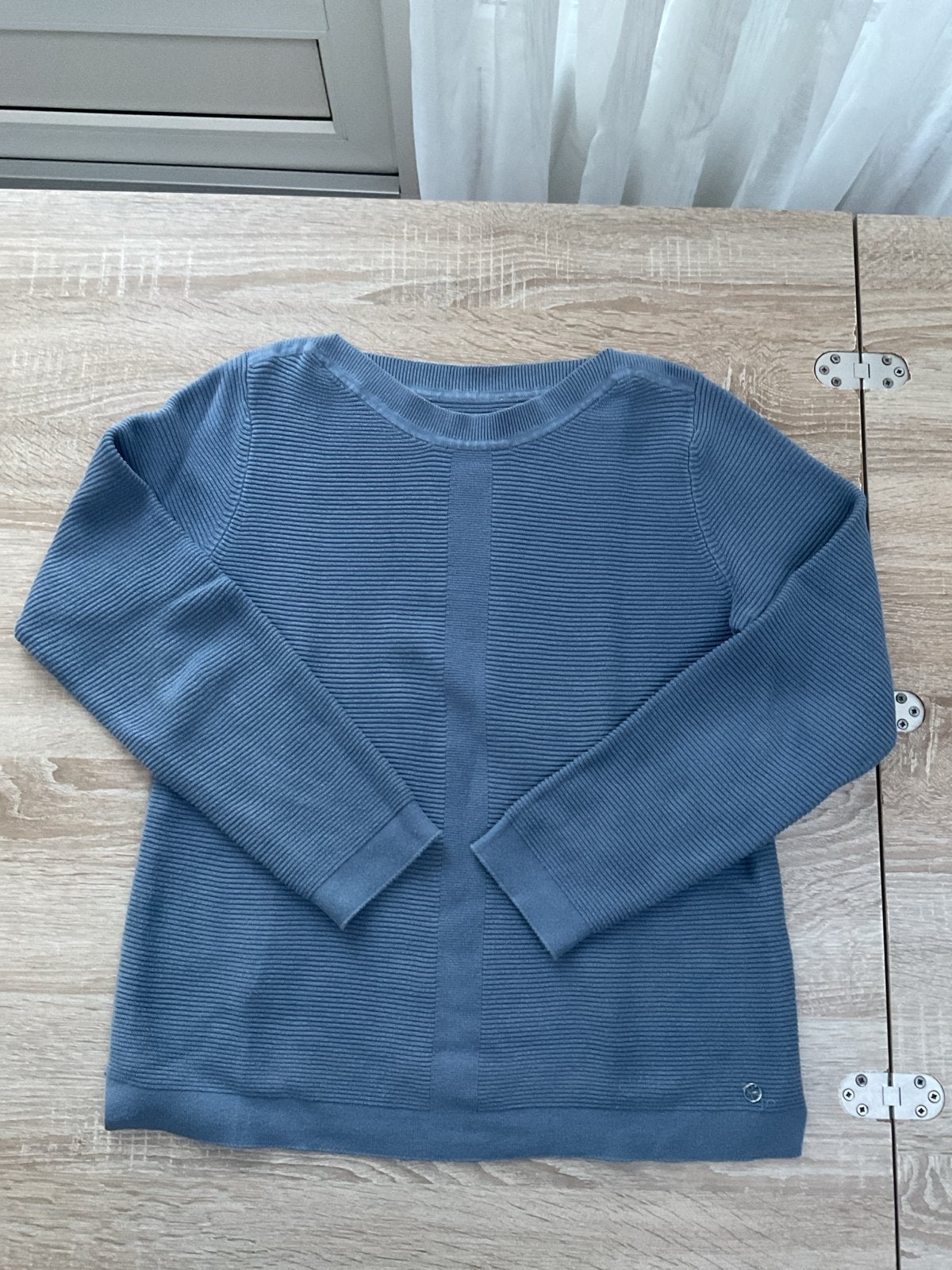 Bonita Blauwe Geribbelde Trui - Maat S, Blauw, Bonita, Ophalen of Verzenden, Maat 36 (S)