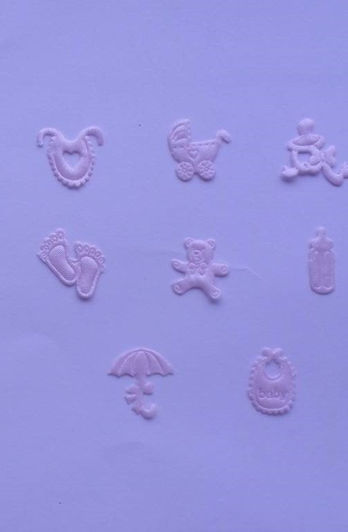 8454-5 -Set BABY Deco ROZE – 8 x Zijde BABY FIGUURTJE., Ophalen of Verzenden, Nieuw, Overige thema's, Overige typen