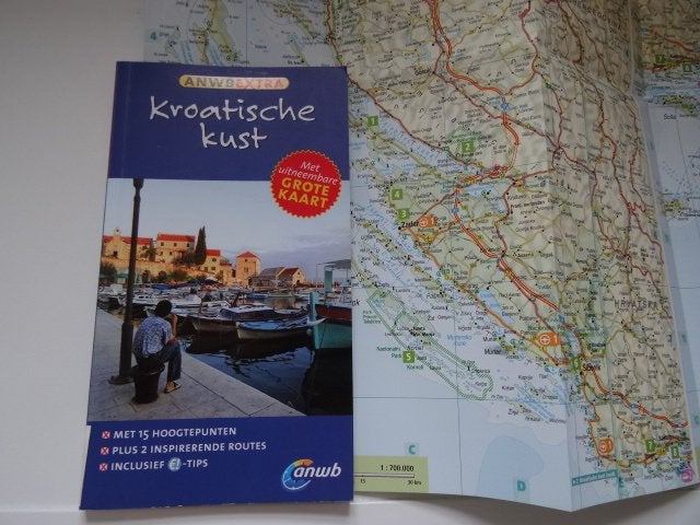 Kroatie, Kroatische Kust ; anwb extra reisgids +de landkaart, Europa, Ophalen of Verzenden, Zo goed als nieuw, Reisgids of -boek
