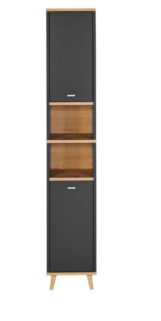 Lidl livarno badkamerkast grijs hoog, Ophalen, (Half)hoge kast, Minder dan 50 cm, Zo goed als nieuw