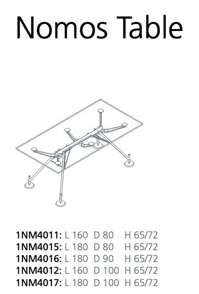 Tecno Nomos T 160x80cm, Ophalen, 160 cm, Gebruikt, Metaal