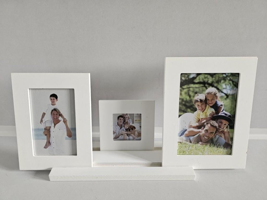 Set van 3 witte houten fotolijstjes, Ophalen of Verzenden, Nieuw