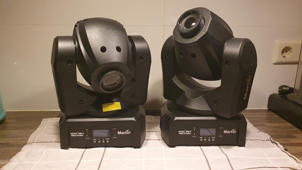 Martin RUSH MH8 Profile Moving Heads, incl flightcase, Ophalen of Verzenden, Gebruikt, Licht, Geluidgestuurd