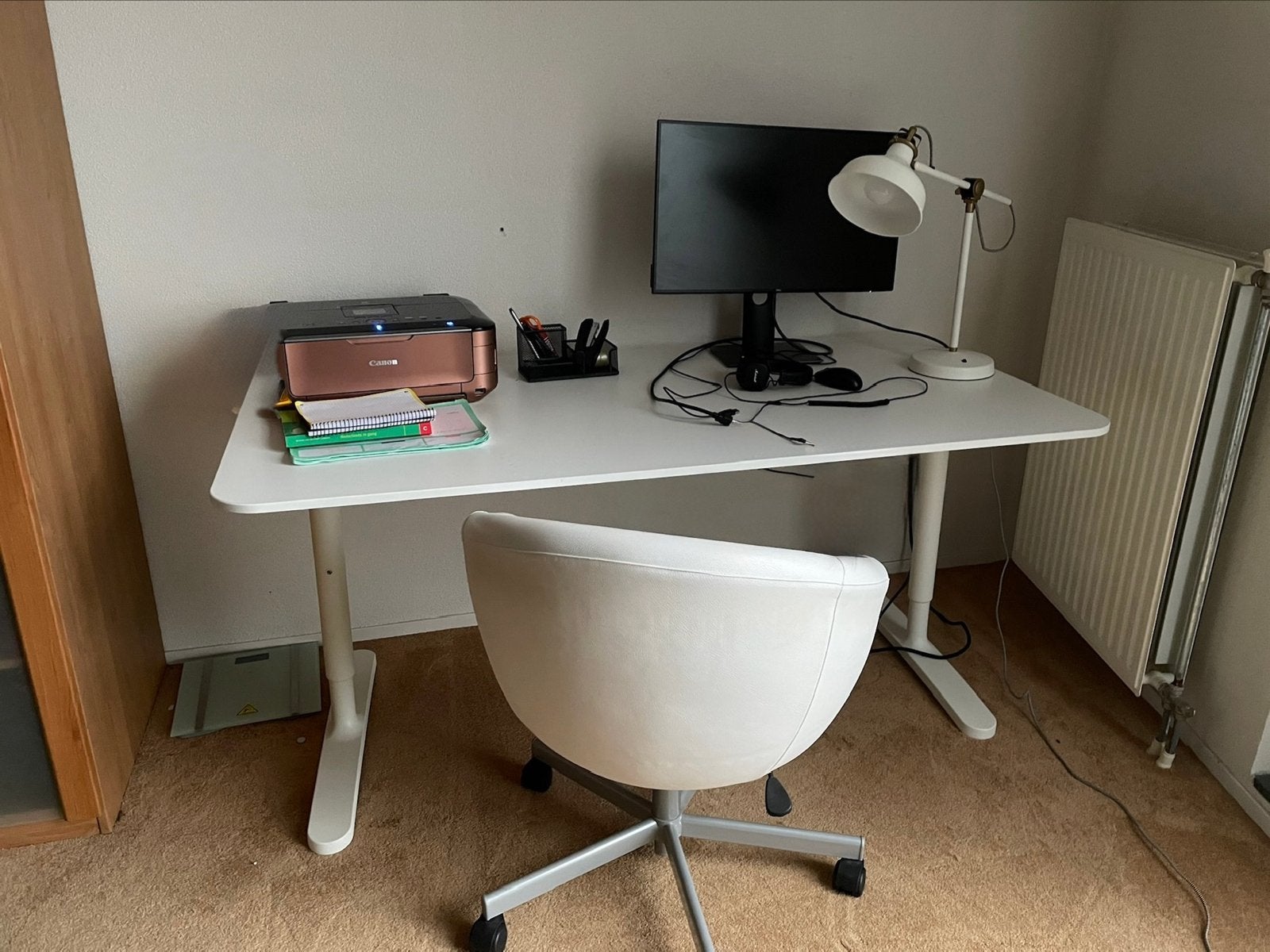 IKEA Bekant bureau wit, 160x80 cm, Ophalen, 160 cm, Zo goed als nieuw, IKEA